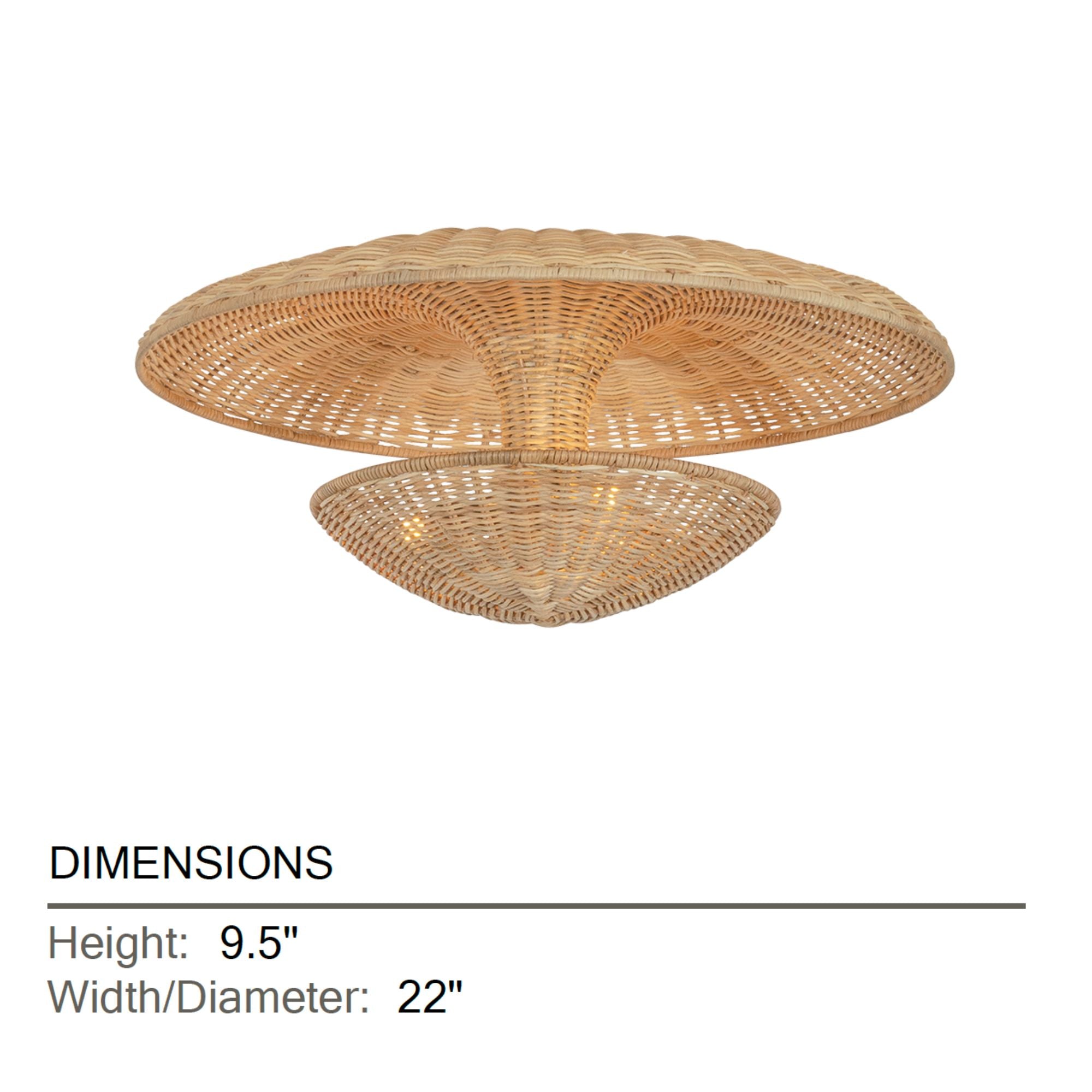 Troy Draco 22 in. 3-Light Semi-Flush Mount, Bronze Leaf with Natural Woven Shade
