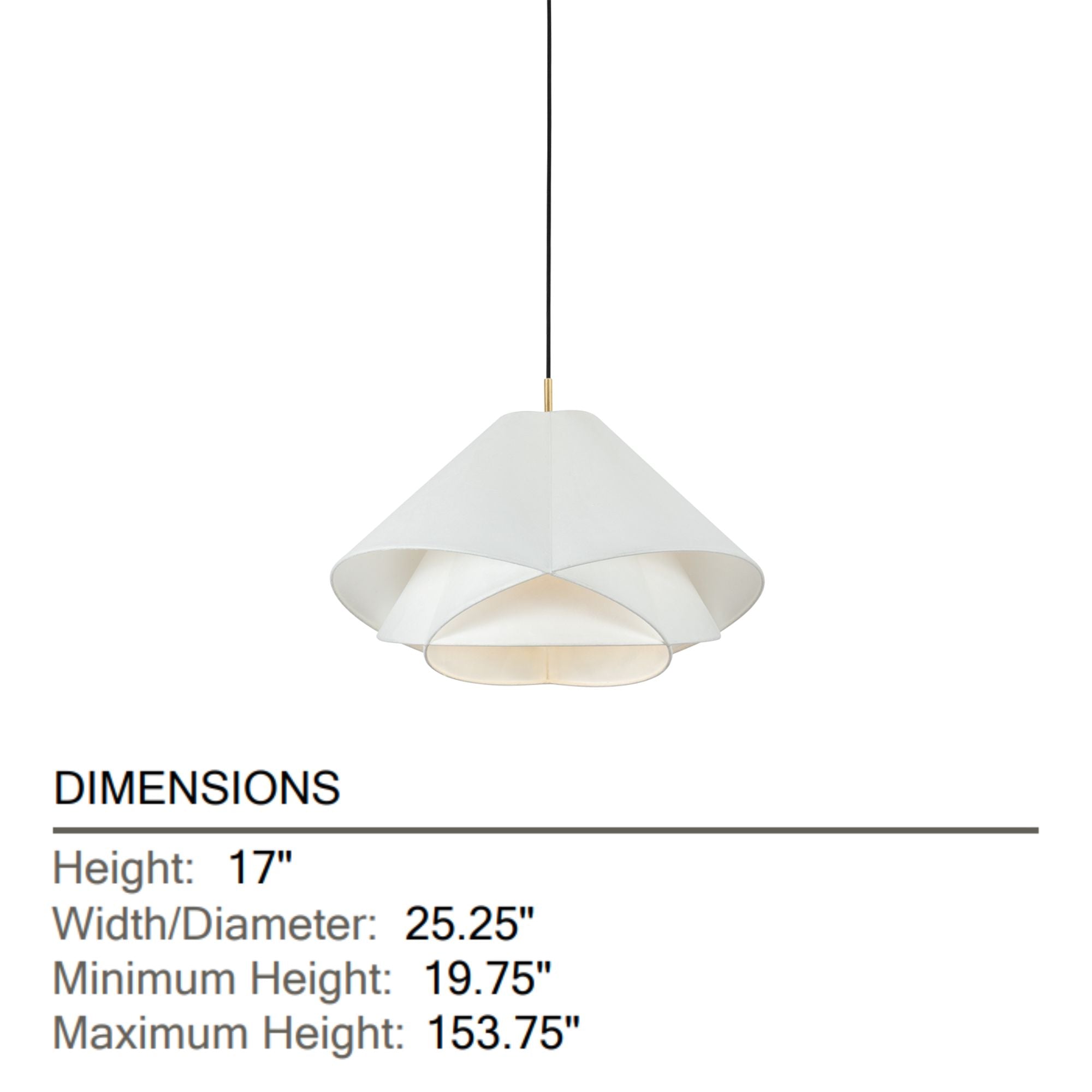 Edna 25" Pendant, Vintage Gold Leaf Finish