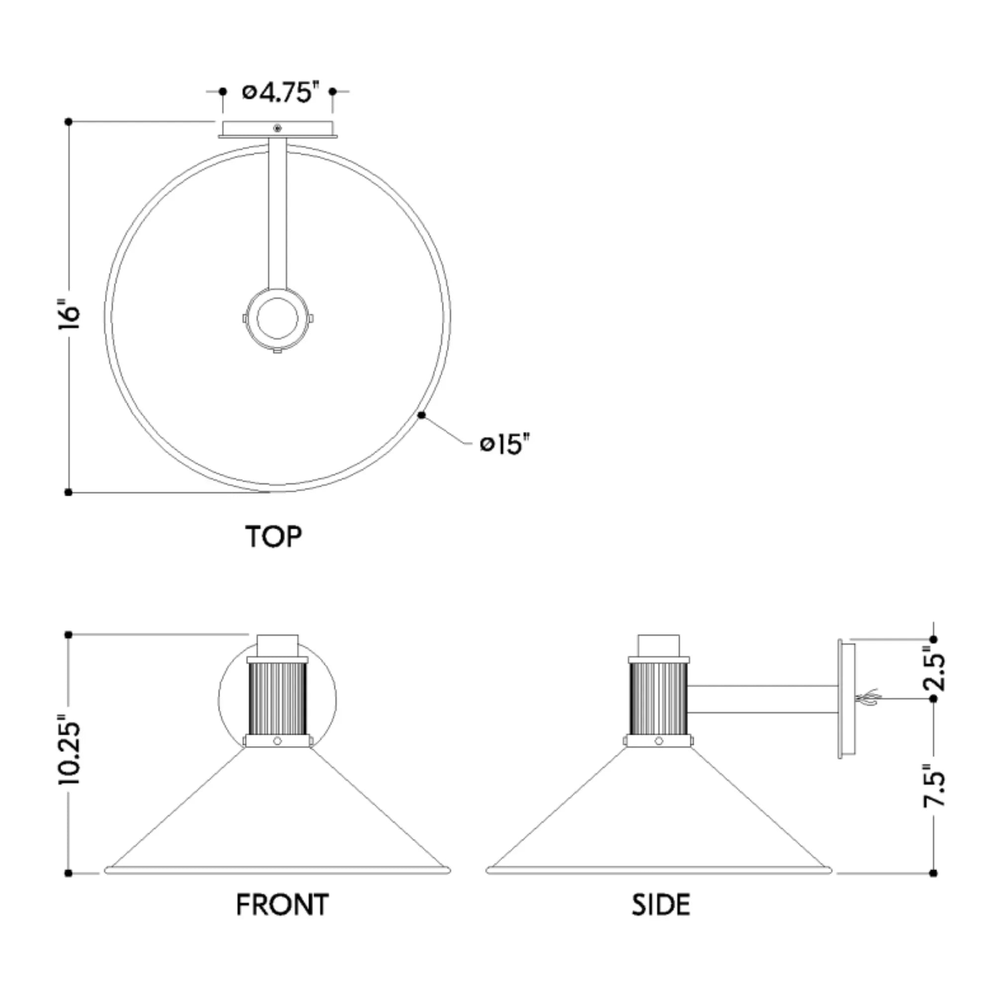 Elani 15" Outdoor Wall Sconce, Textured Black Finish