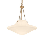 Troy Era Pendant Light, Patina Brass with Opal Glossy Glass