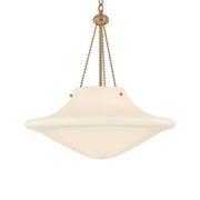 Troy Era 18 in. Pendant Light, Patina Brass with Opal Glossy Glass