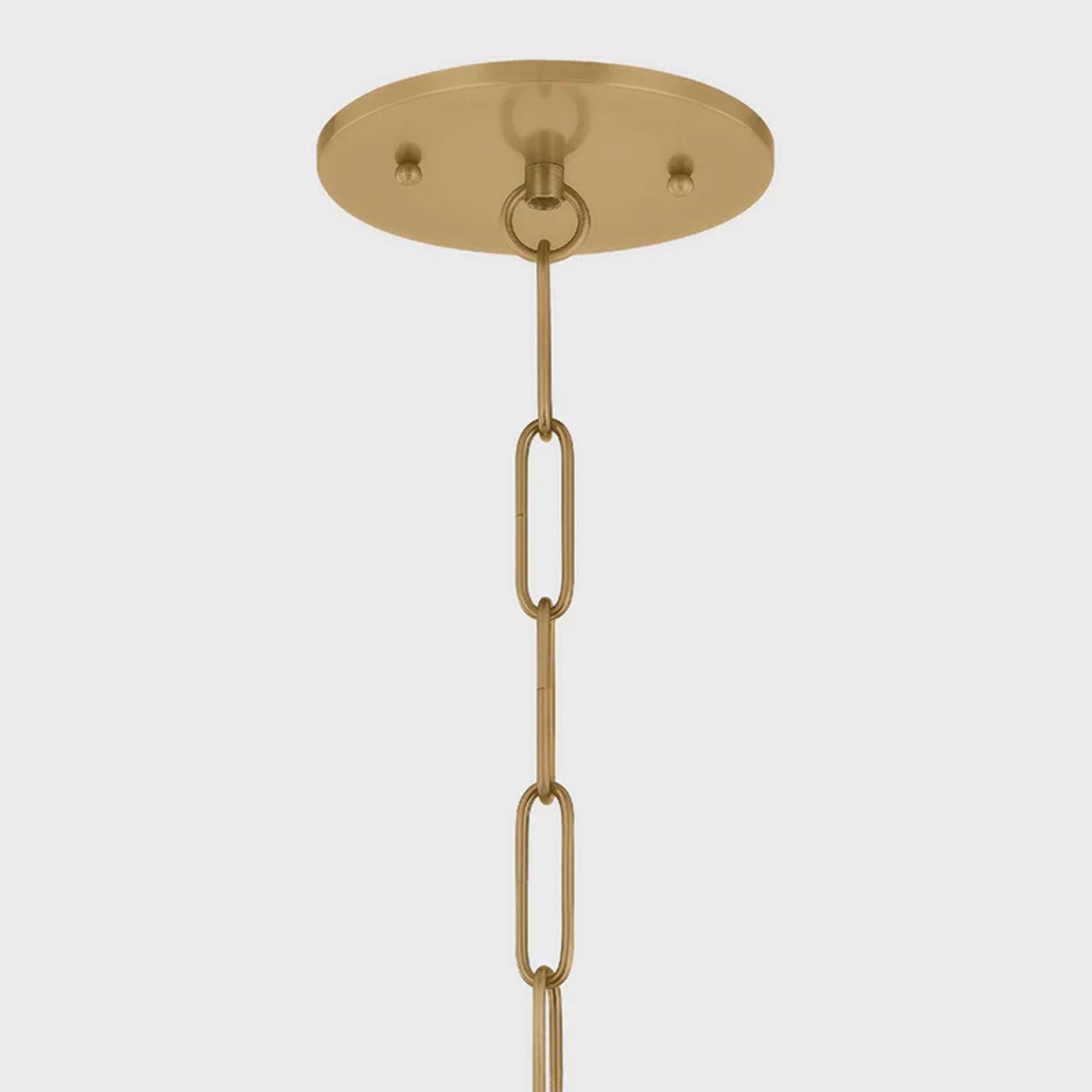 Troy Era 18 in. Pendant Light, Patina Brass with Opal Glossy Glass