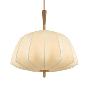 Troy Flinders Pendant Light, Patina Brass with Cream Polymer Fabric Shade