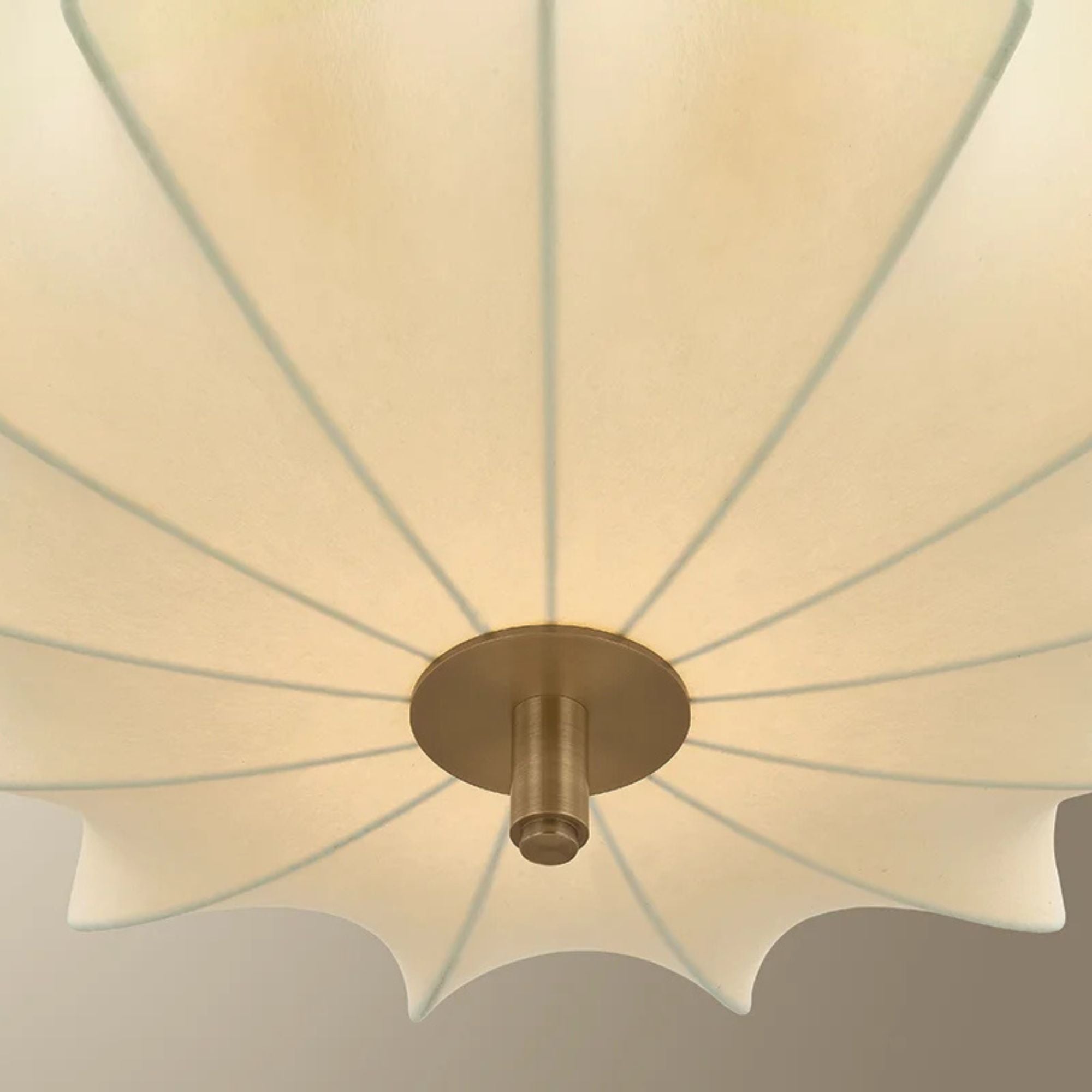 Troy Flinders 20 in. Pendant Light, Patina Brass with Cream Polymer Fabric Shade