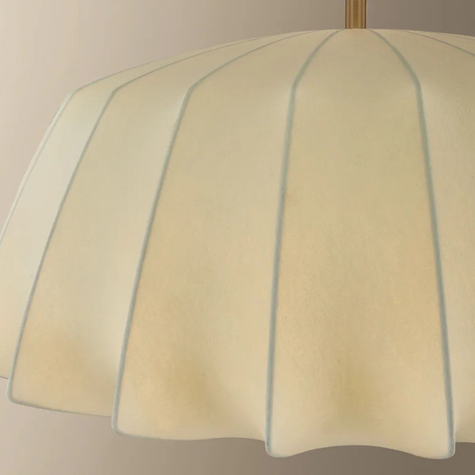 Troy Flinders 32.25 in. Pendant Light, Patina Brass with Cream Polymer Fabric Shade