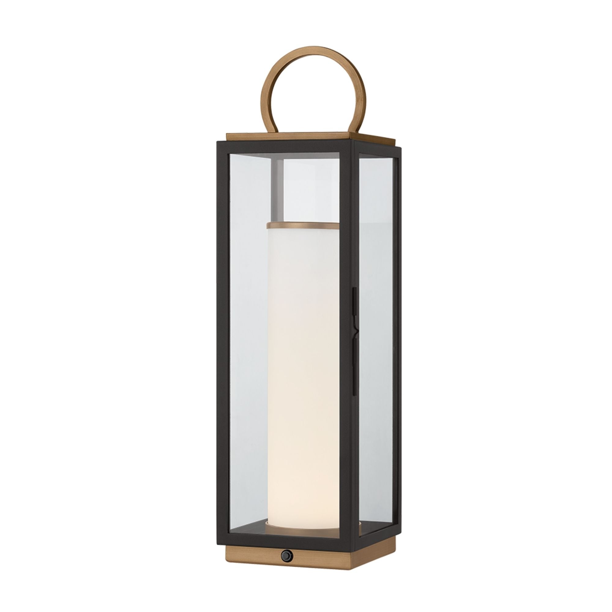 Gareth 23" LED Rechargeable Table Lamp, Patina Brass/Textured Black Finish