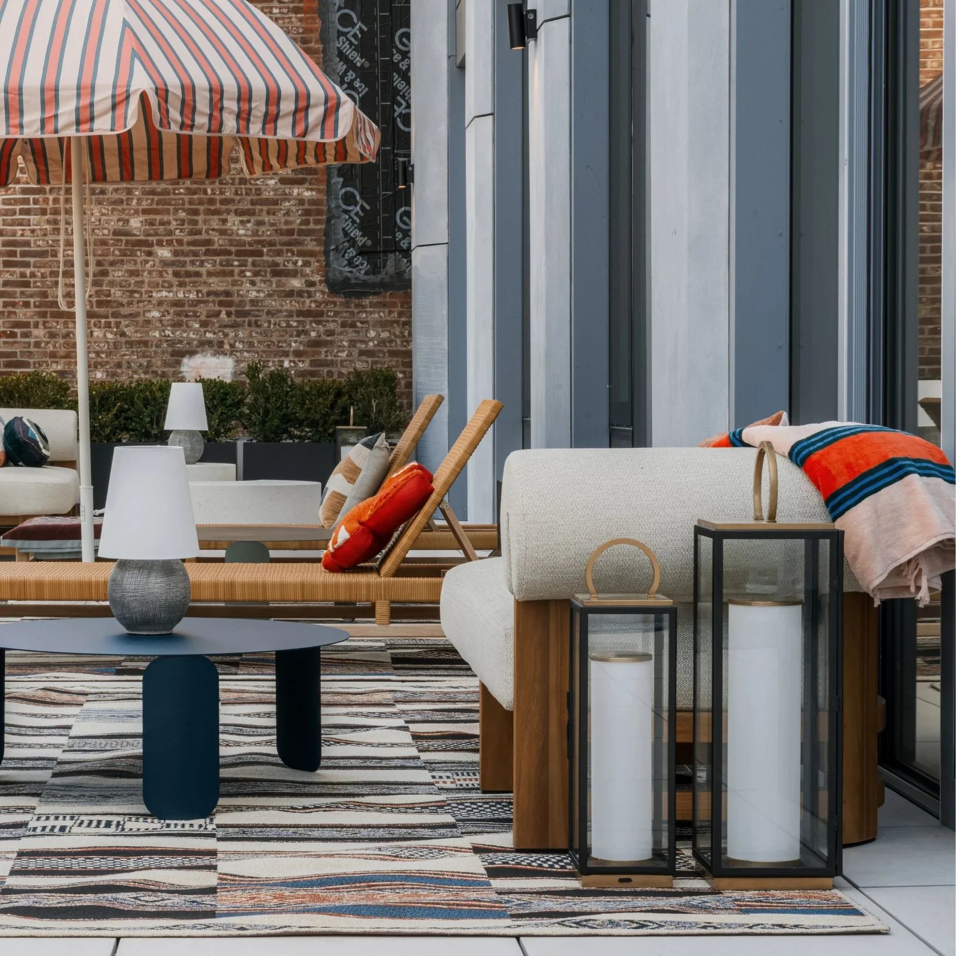 Troy Lighting - Gareth 29" LED Rechargeable Table Lamp, Patina Brass/Textured Black Finish | Bees Lighting