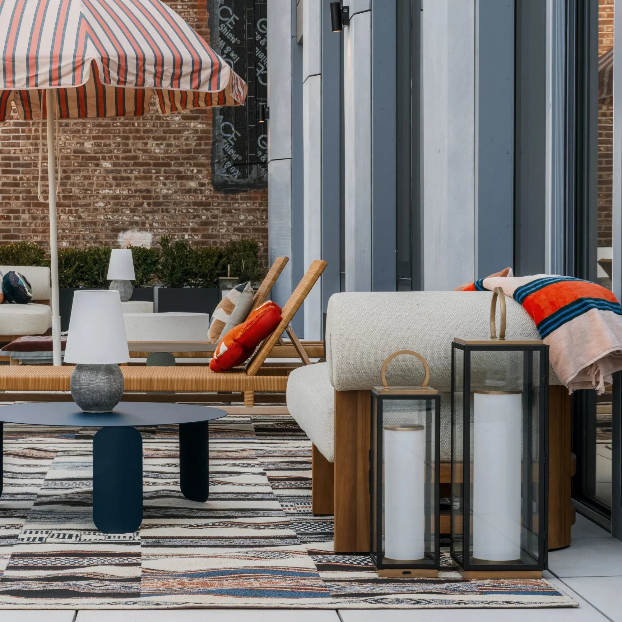 Troy Lighting - Gareth 29" LED Rechargeable Table Lamp, Patina Brass/Textured Black Finish | Bees Lighting