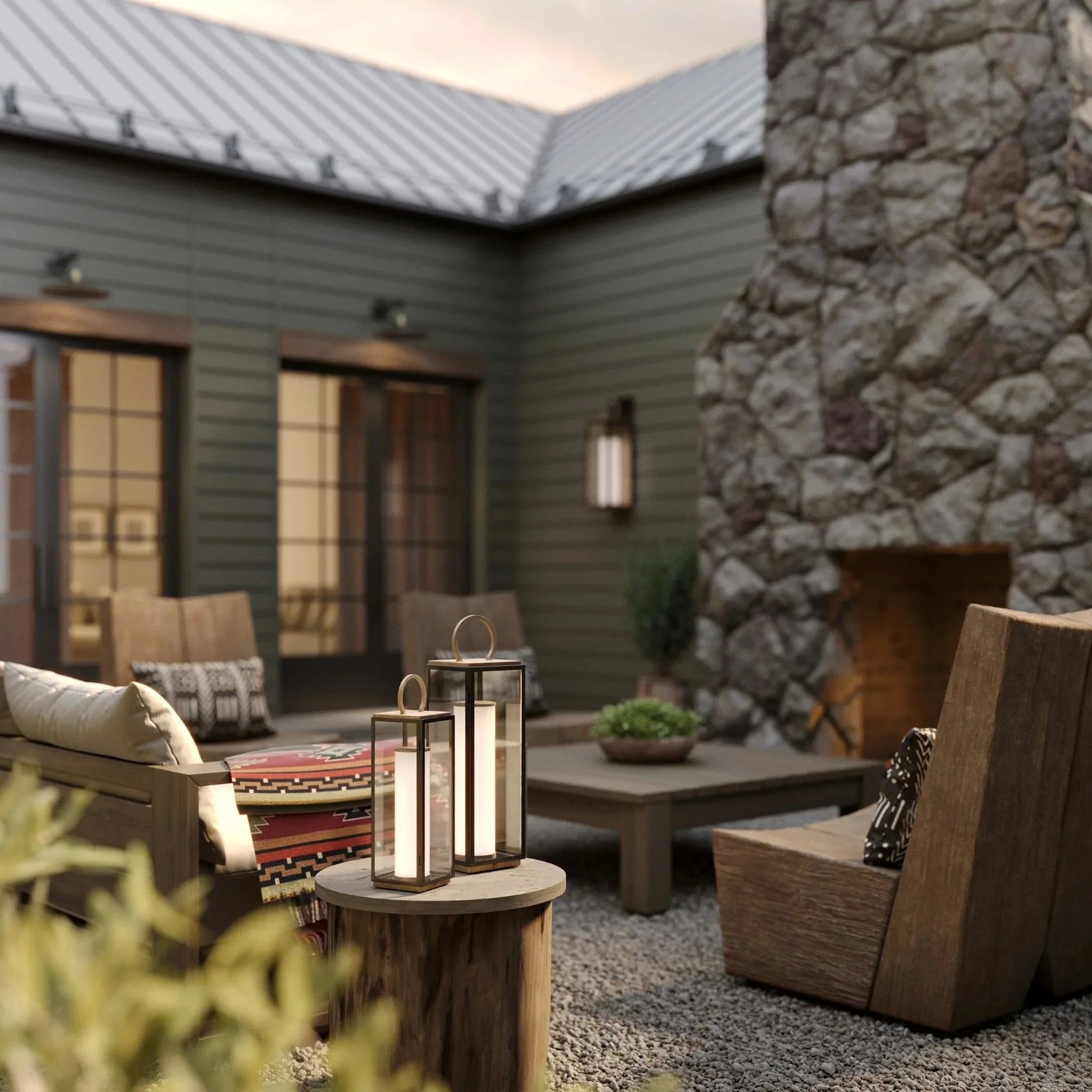 Troy Lighting - Gareth 29" LED Rechargeable Table Lamp, Patina Brass/Textured Black Finish | Bees Lighting