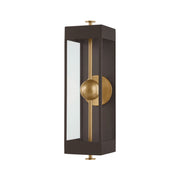 Troy Garvey 21 in. Wall Sconce, Textured Bronze & Patina Brass with Clear Glass