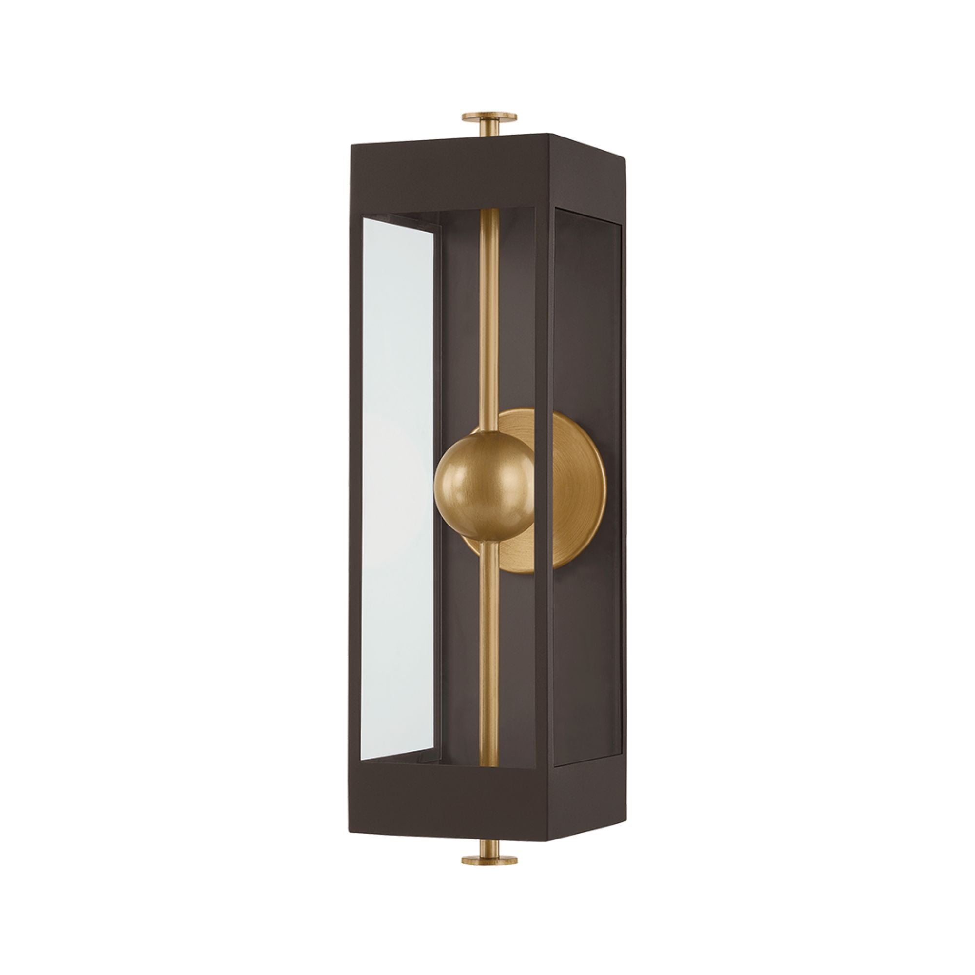 Troy Garvey Wall Sconce, Textured Bronze & Patina Brass with Clear Glass