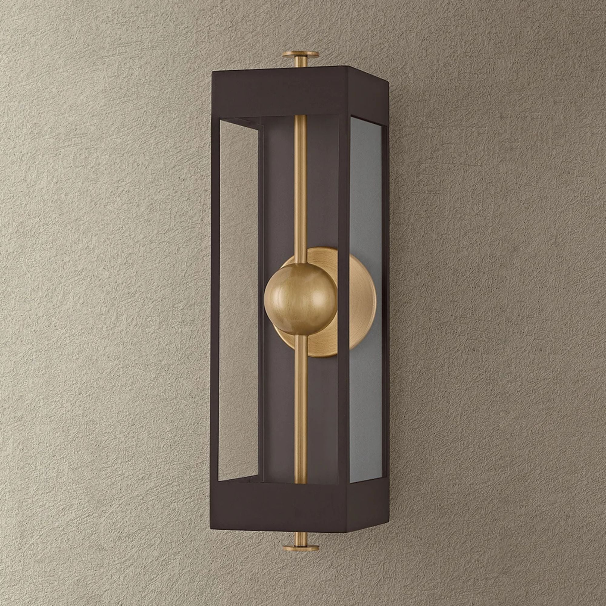Troy Garvey 21 in. Wall Sconce, Textured Bronze & Patina Brass with Clear Glass