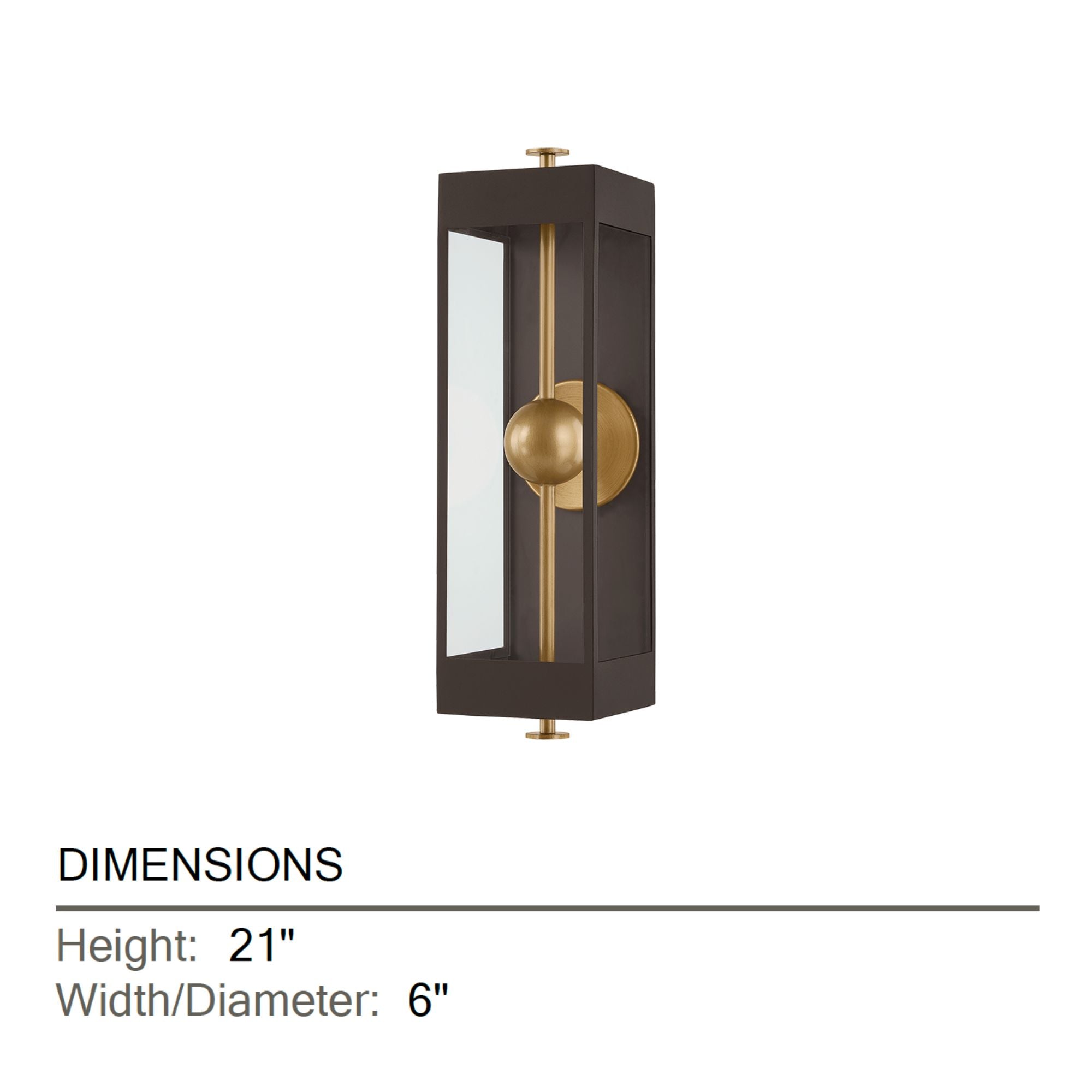 Troy Garvey 21 in. Wall Sconce, Textured Bronze & Patina Brass with Clear Glass