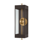 Troy Garvey 27 in. Wall Sconce, Textured Bronze & Patina Brass with Clear Glass