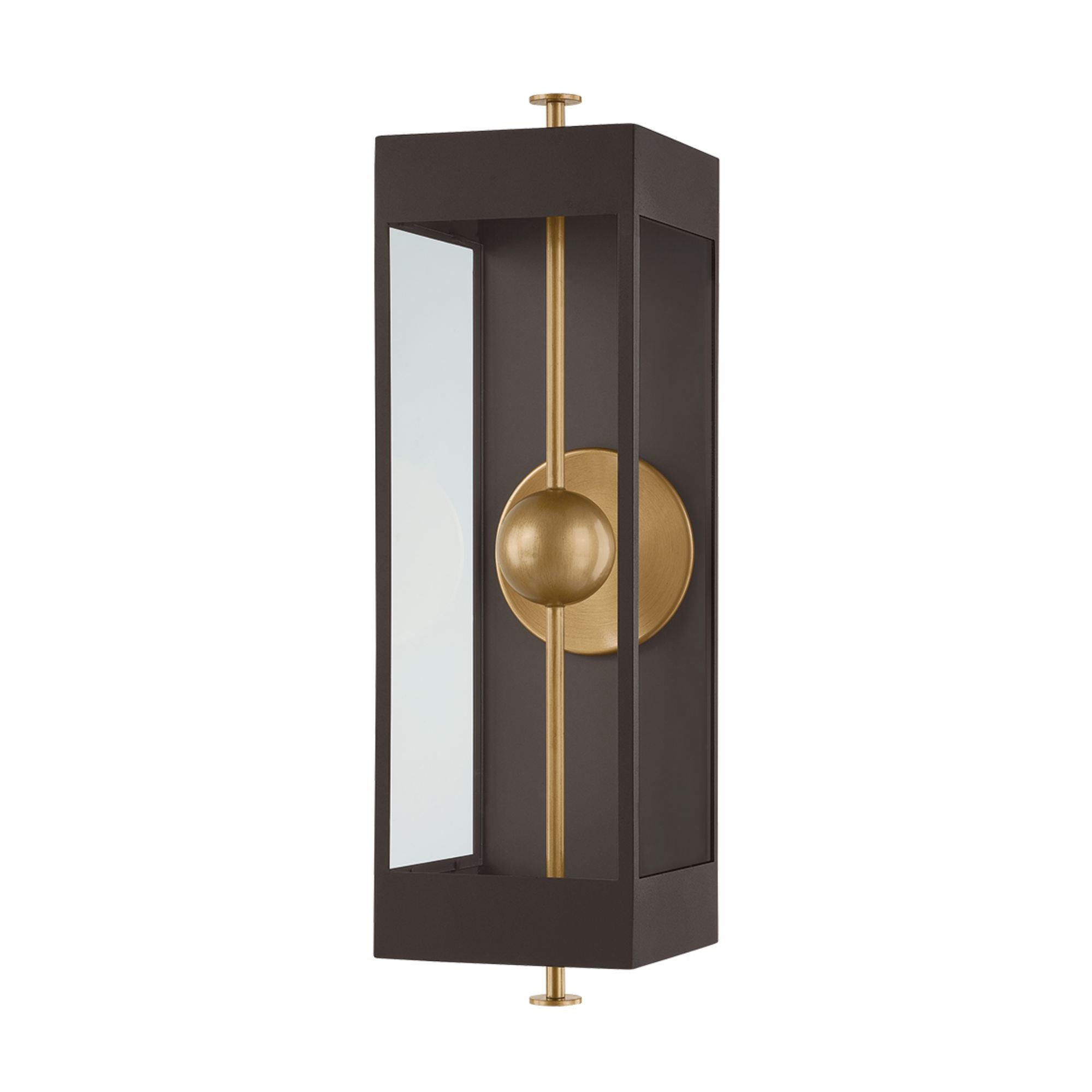 Troy Garvey Wall Sconce, Textured Bronze & Patina Brass with Clear Glass