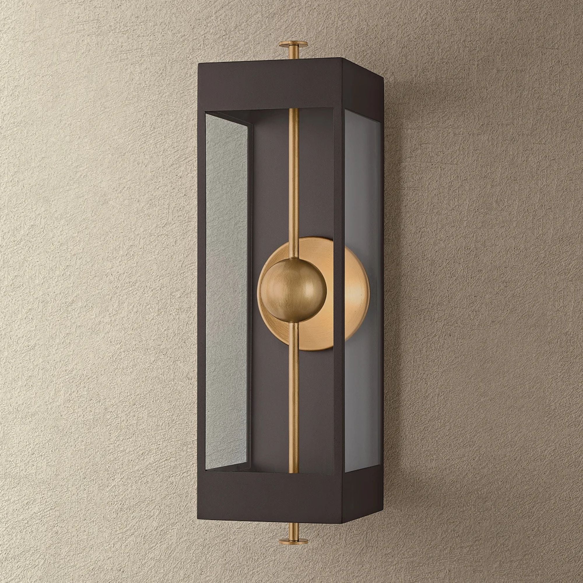 Troy Garvey 27 in. Wall Sconce, Textured Bronze & Patina Brass with Clear Glass