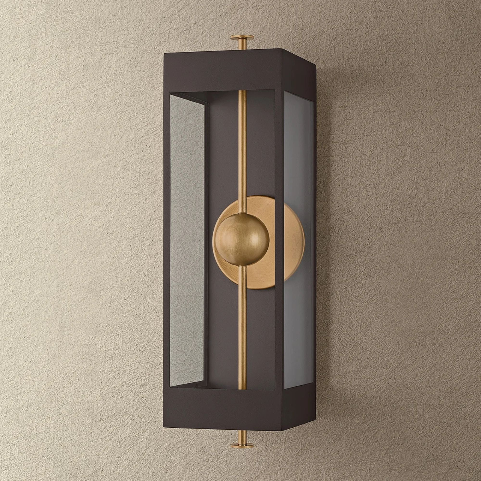 Troy Garvey 27 in. Wall Sconce, Textured Bronze & Patina Brass with Clear Glass