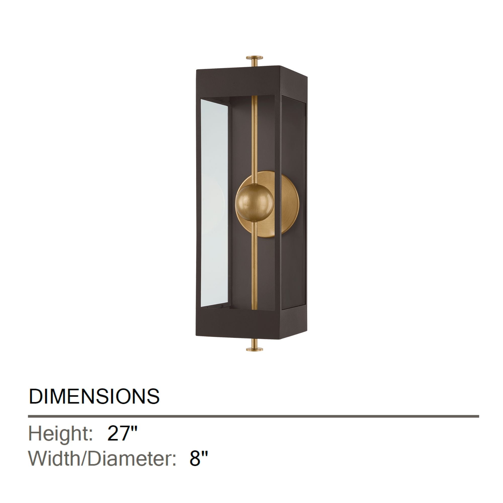Troy Garvey 27 in. Wall Sconce, Textured Bronze & Patina Brass with Clear Glass