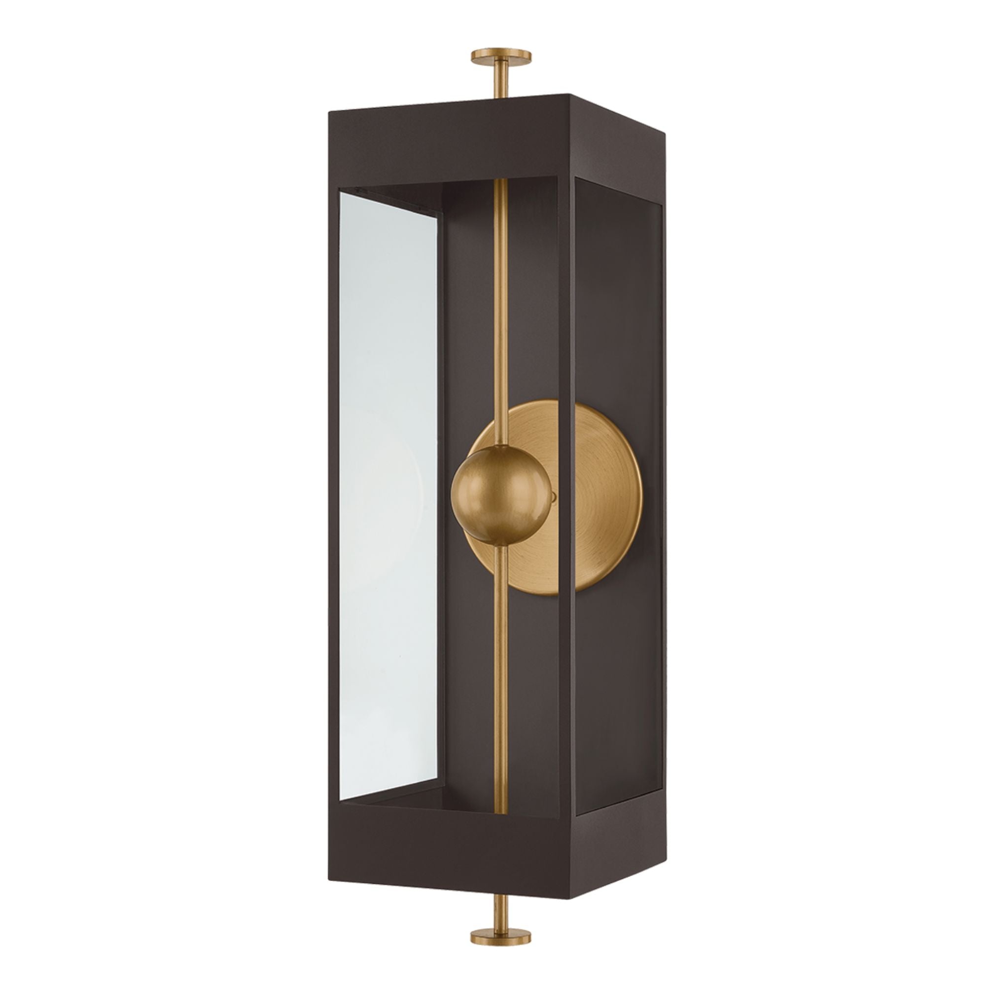 Troy Garvey 34.25 in. Wall Sconce, Textured Bronze & Patina Brass with Clear Glass