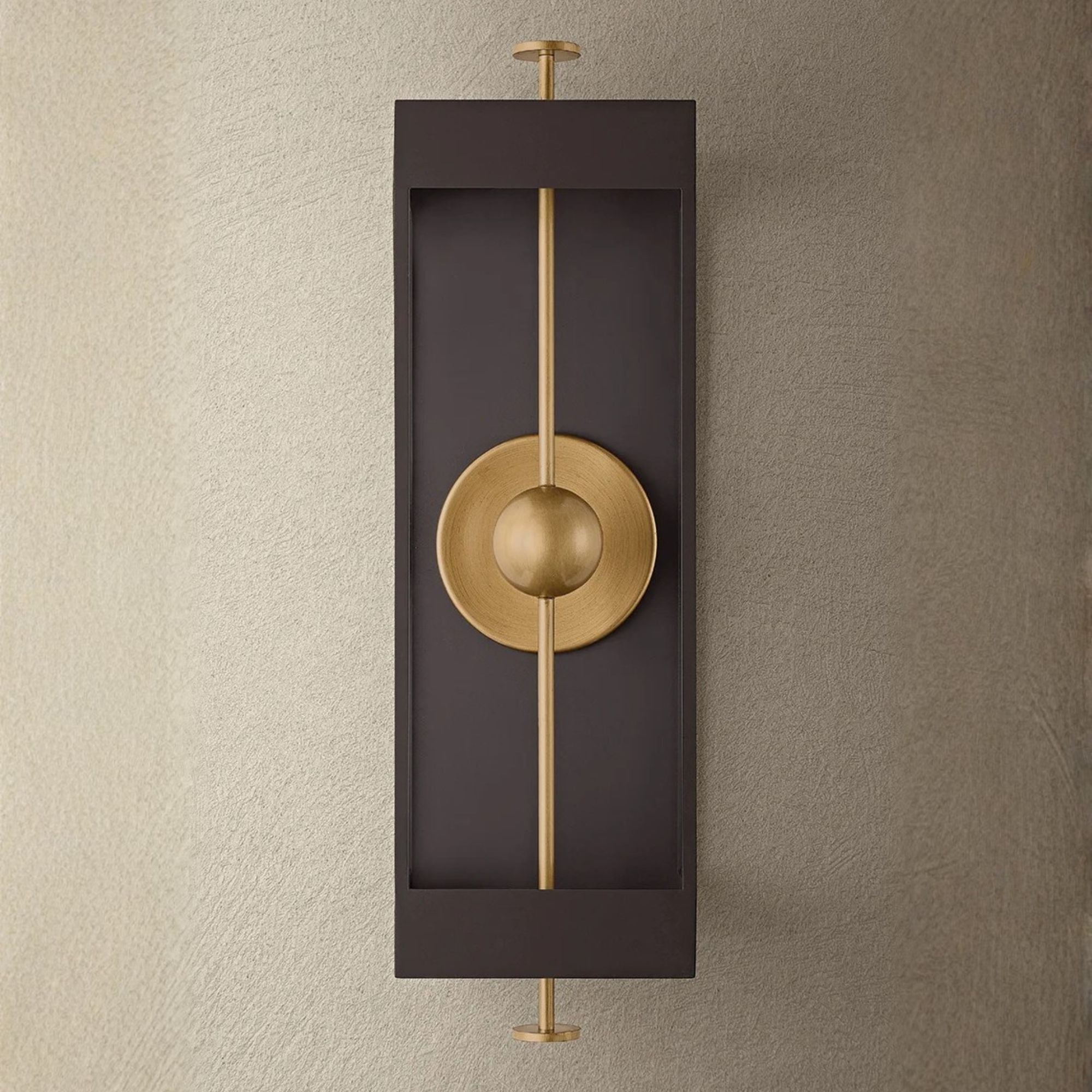Troy Garvey Wall Sconce, Textured Bronze & Patina Brass with Clear Glass