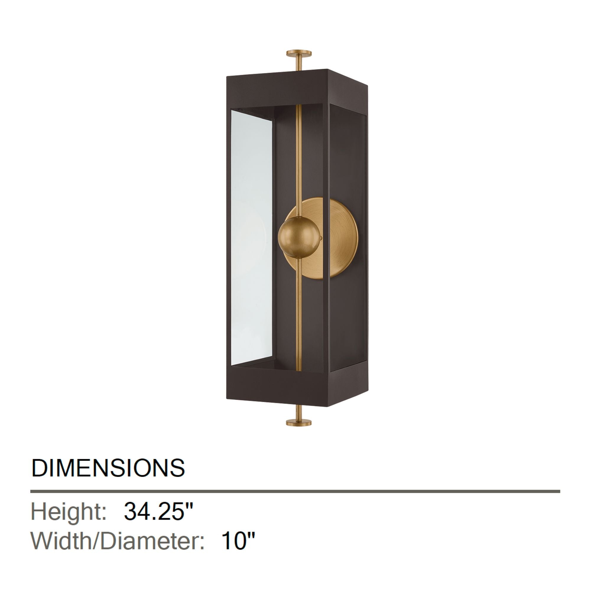Troy Garvey 34.25 in. Wall Sconce, Textured Bronze & Patina Brass with Clear Glass