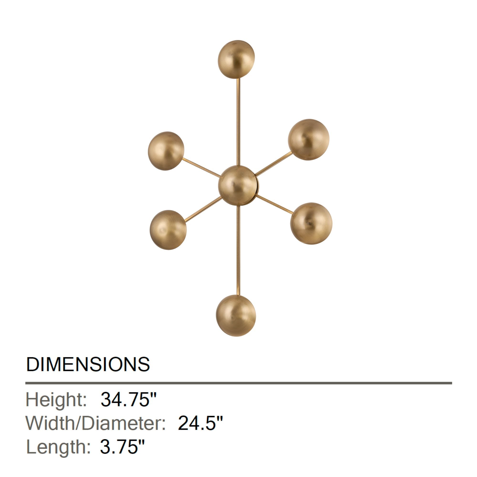 Troy Giovanni 34.75 in. Wall Sconce, Patina Brass, Integrated LED