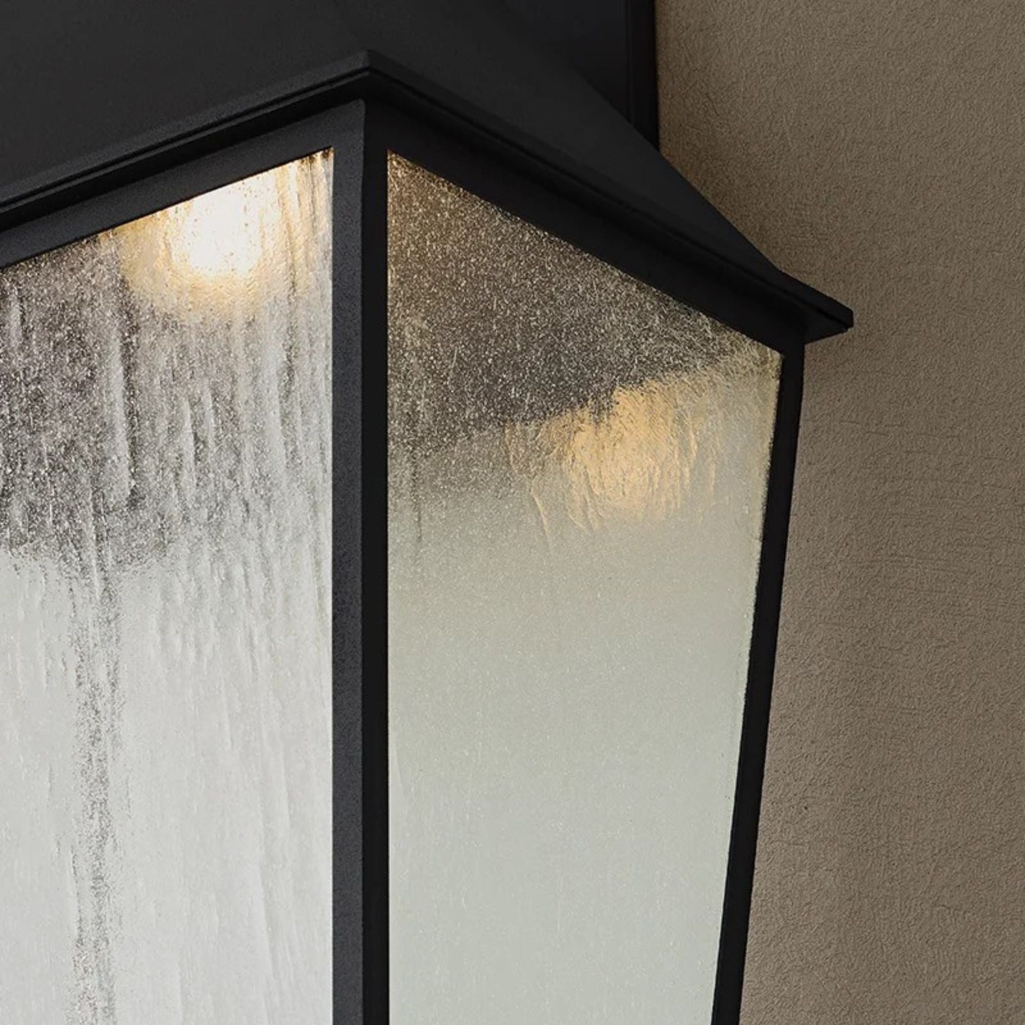 Troy Gladden Wall Sconce, Texture Black & Patina Brass with Clear Seeded Glass
