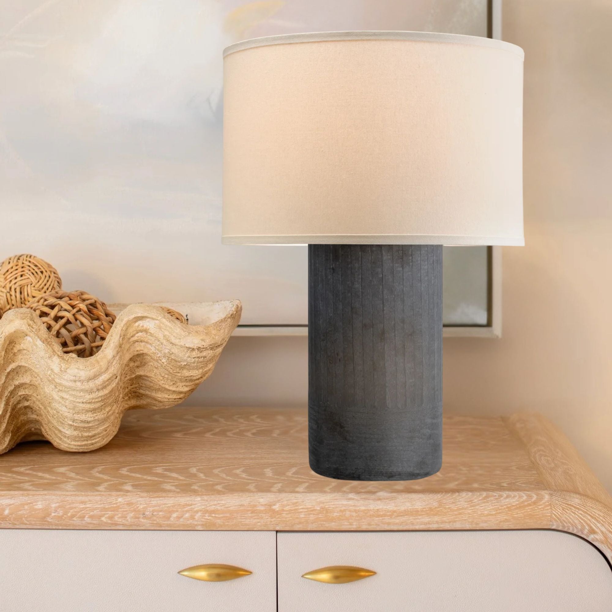 Greyson 29" Table Lamp, Patina Brass Finish