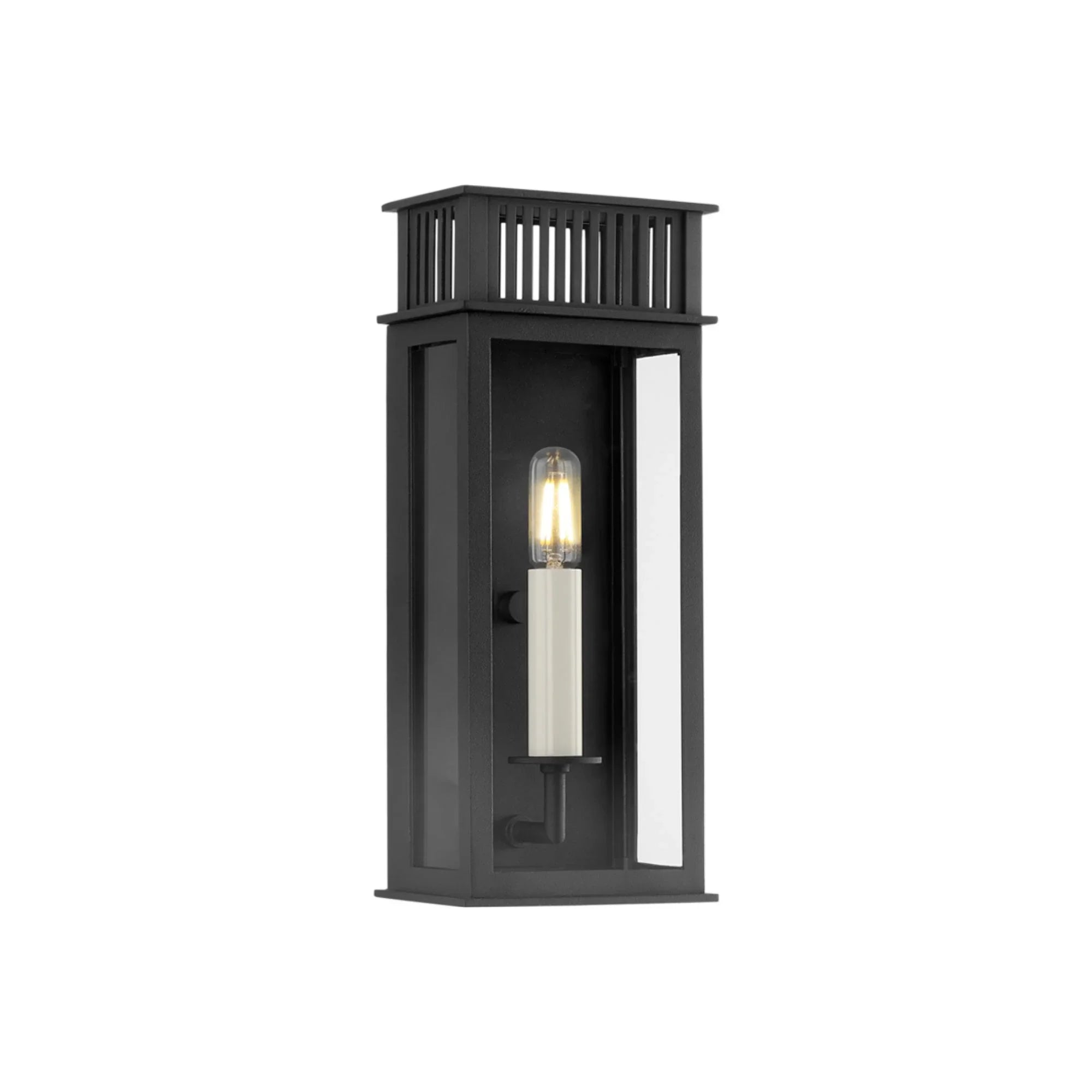 Gridley 13" Outdoor Wall Sconce, Textured Black Finish