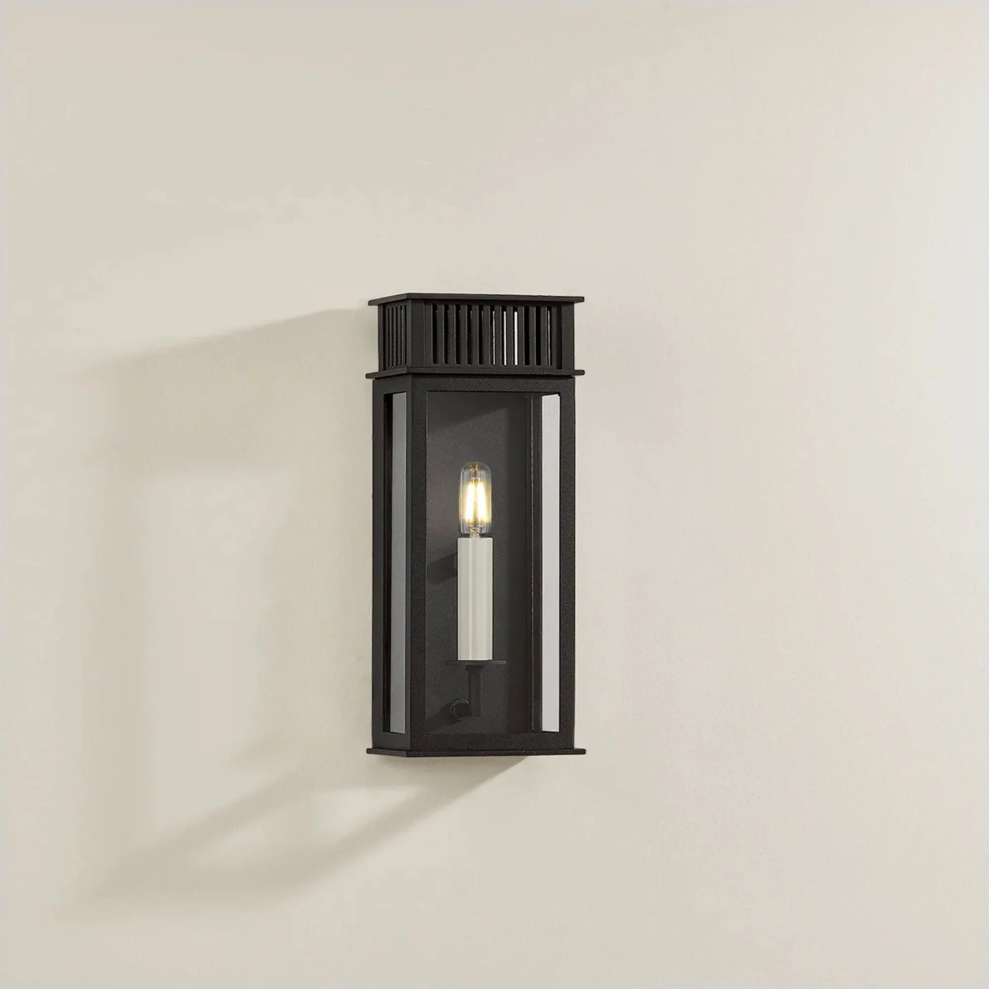Gridley 13" Outdoor Wall Sconce, Textured Black Finish