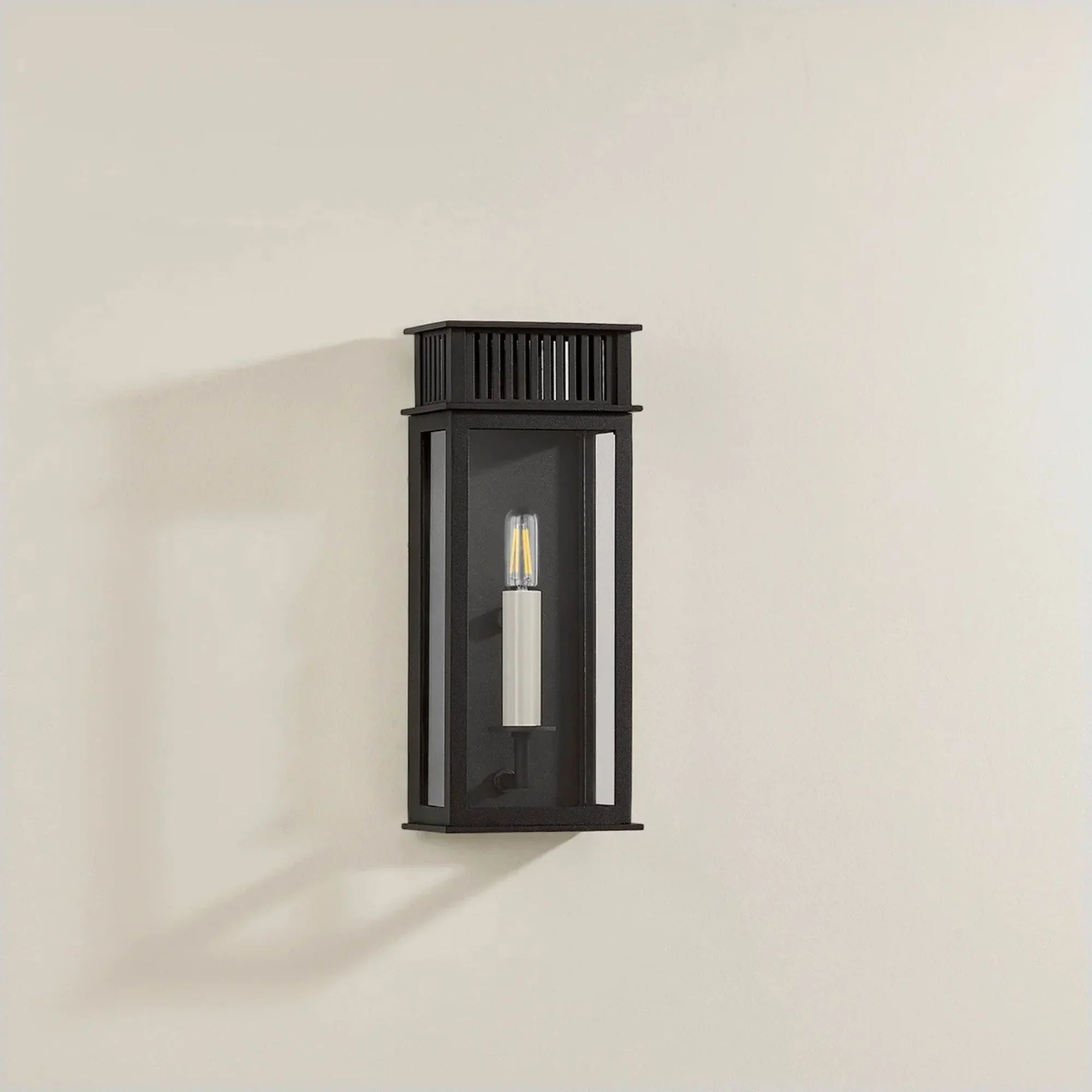 Gridley 13" Outdoor Wall Sconce, Textured Black Finish
