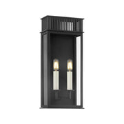 Gridley 18" 2-Light Outdoor Wall Sconce, Textured Black Finish