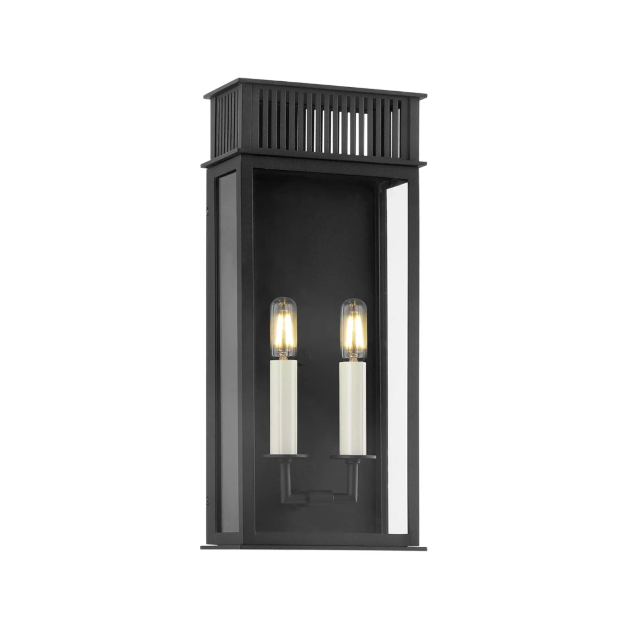 Gridley 18" 2-Light Outdoor Wall Sconce, Textured Black Finish