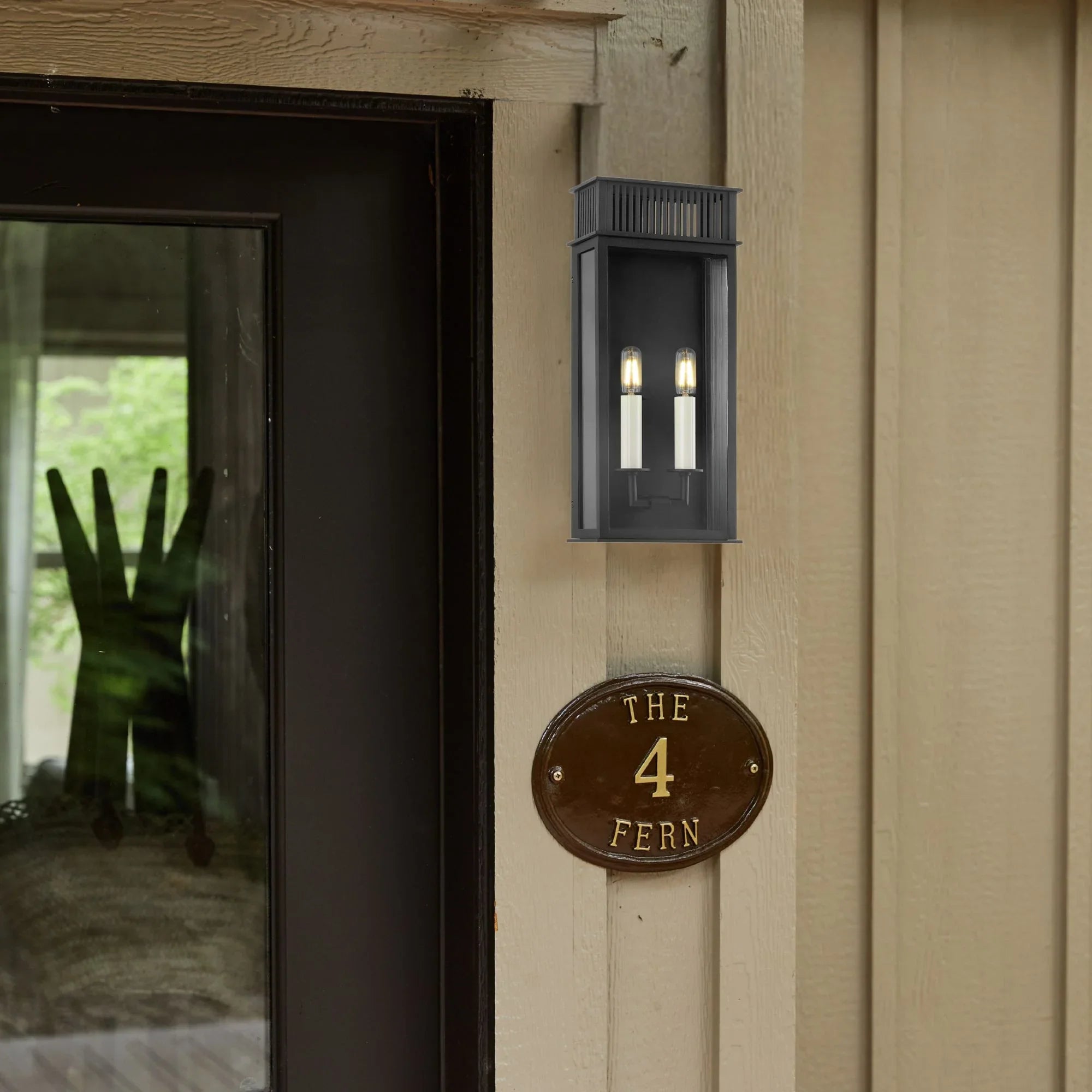 Gridley 18" 2-Light Outdoor Wall Sconce, Textured Black Finish