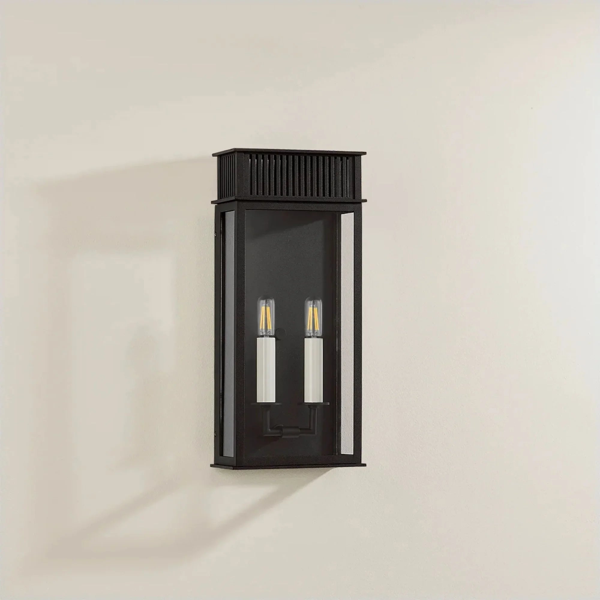 Gridley 18" 2-Light Outdoor Wall Sconce, Textured Black Finish