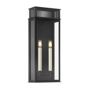 Gridley 22" 2-Light Outdoor Wall Sconce, Textured Black Finish