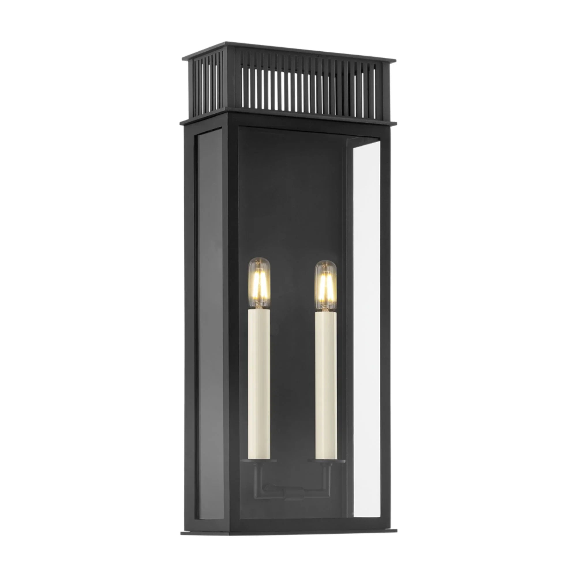 Gridley 22" 2-Light Outdoor Wall Sconce, Textured Black Finish
