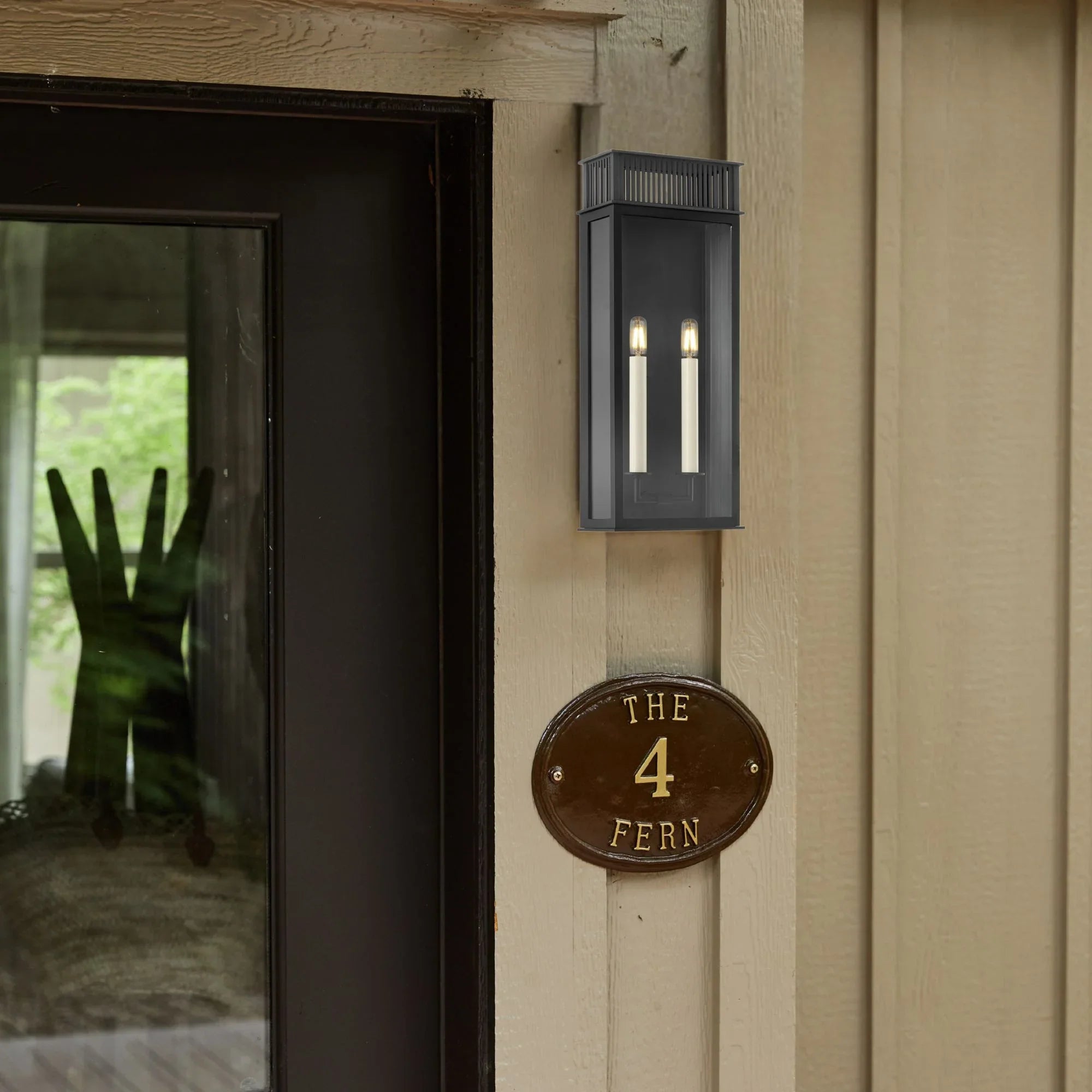 Gridley 22" 2-Light Outdoor Wall Sconce, Textured Black Finish