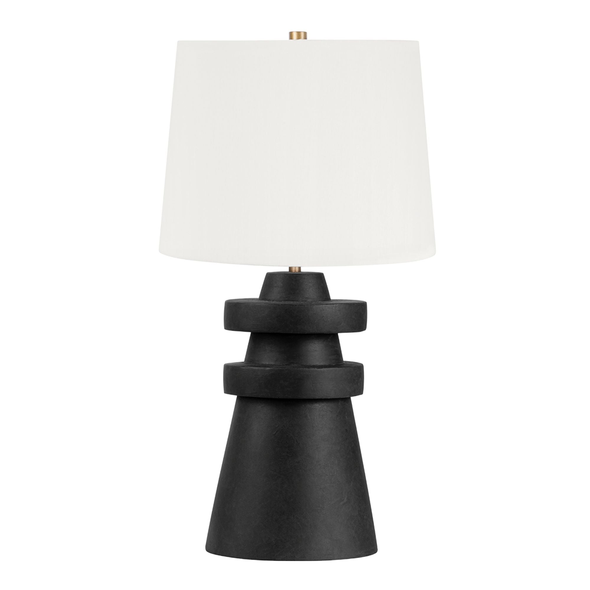 Troy Lighting - Grover 25" Table Lamp, Patina Brass/Ceramic Charcoal Finish | Bees Lighting
