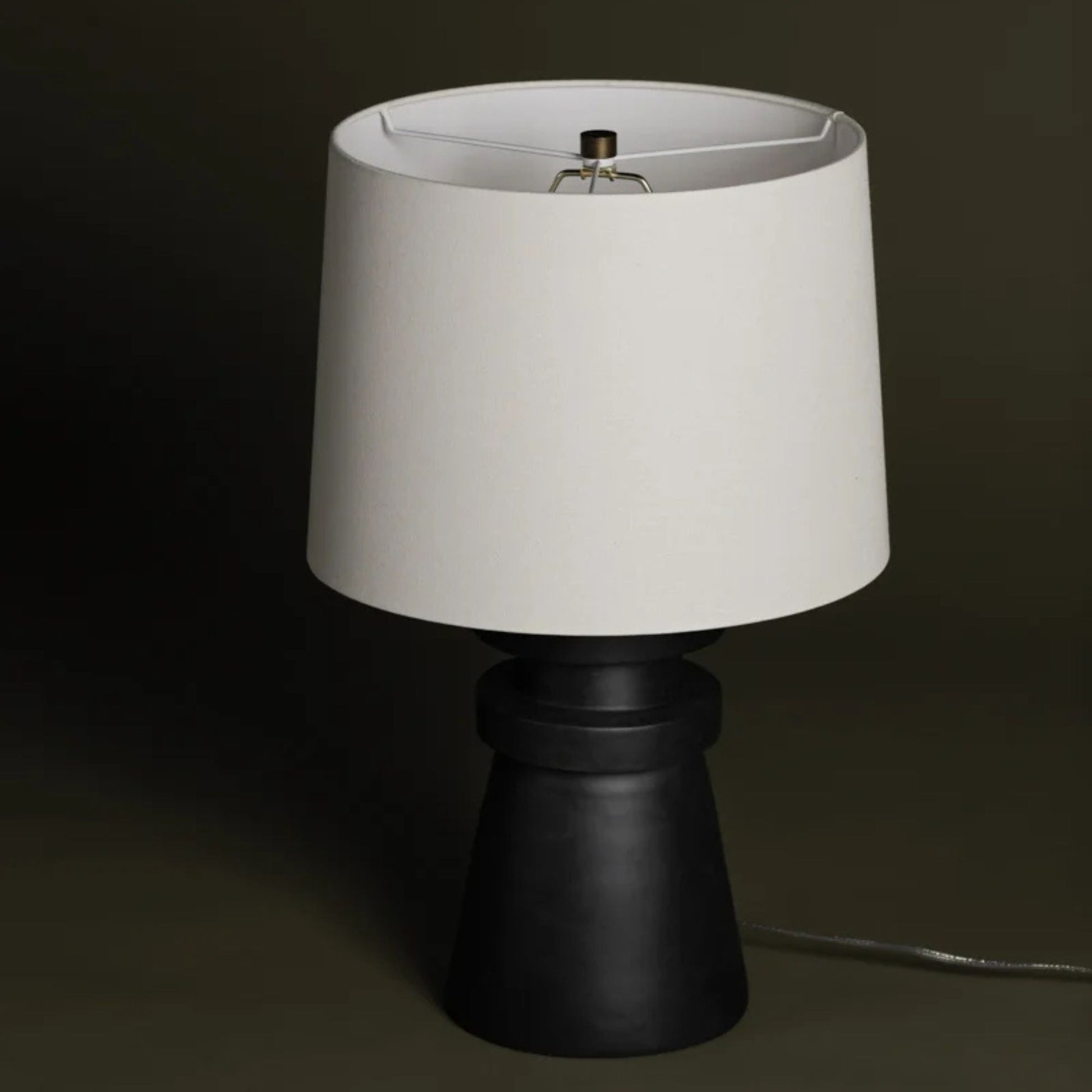 Troy Lighting - Grover 25" Table Lamp, Patina Brass/Ceramic Charcoal Finish | Bees Lighting