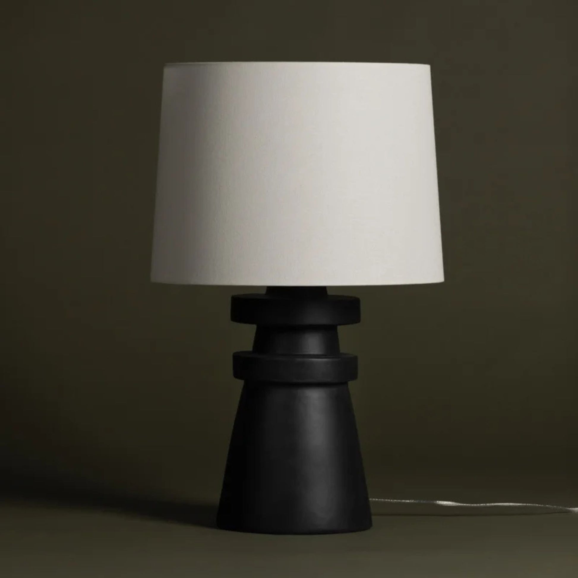 Troy Lighting - Grover 25" Table Lamp, Patina Brass/Ceramic Charcoal Finish | Bees Lighting