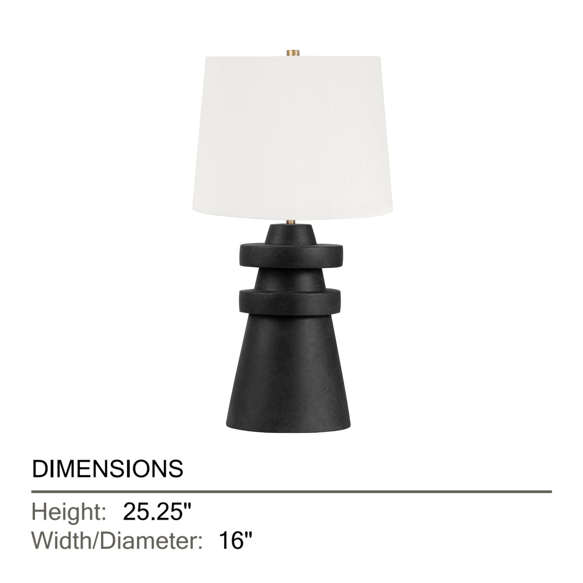 Troy Lighting - Grover 25" Table Lamp, Patina Brass/Ceramic Charcoal Finish | Bees Lighting