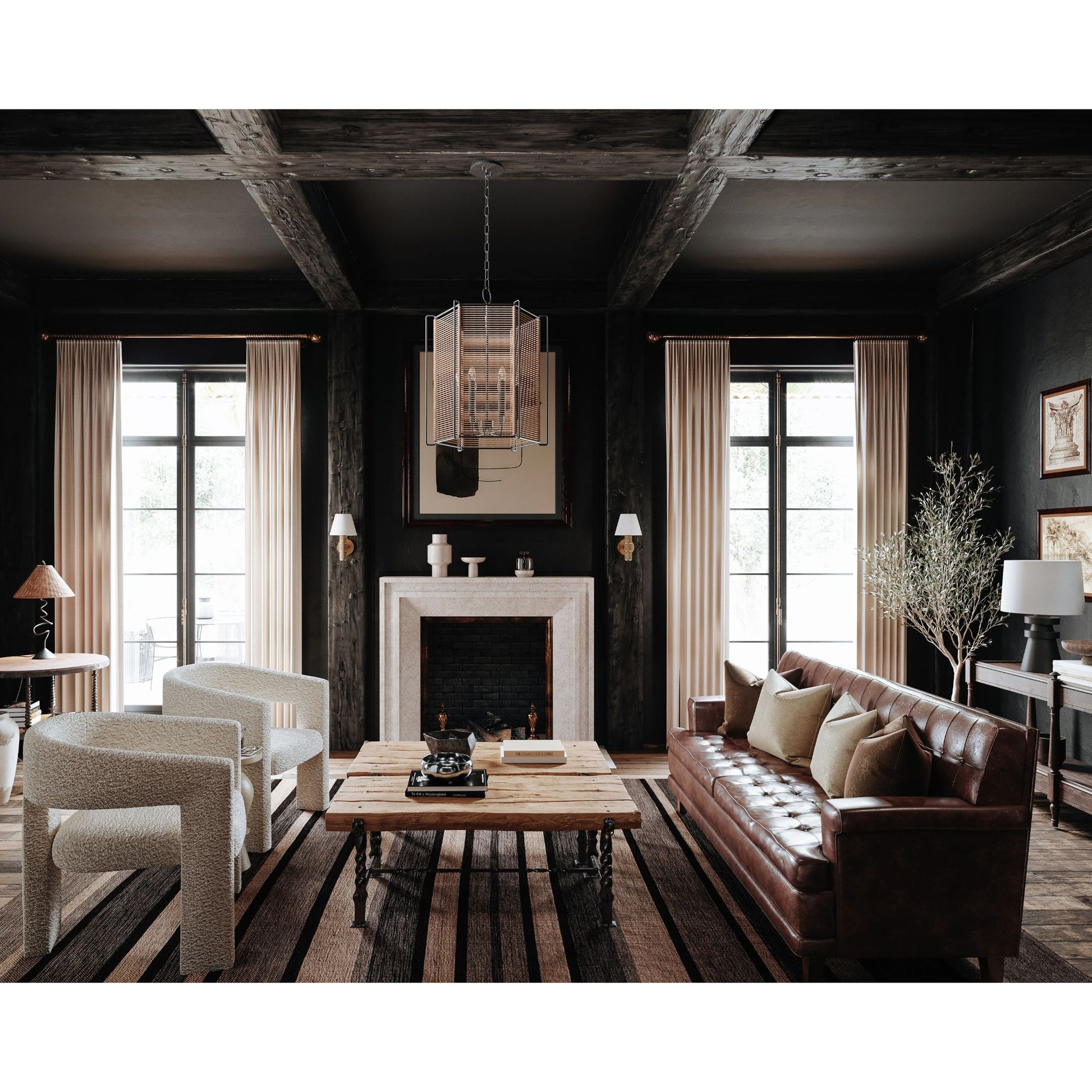 Troy Lighting - Grover 25" Table Lamp, Patina Brass/Ceramic Charcoal Finish | Bees Lighting