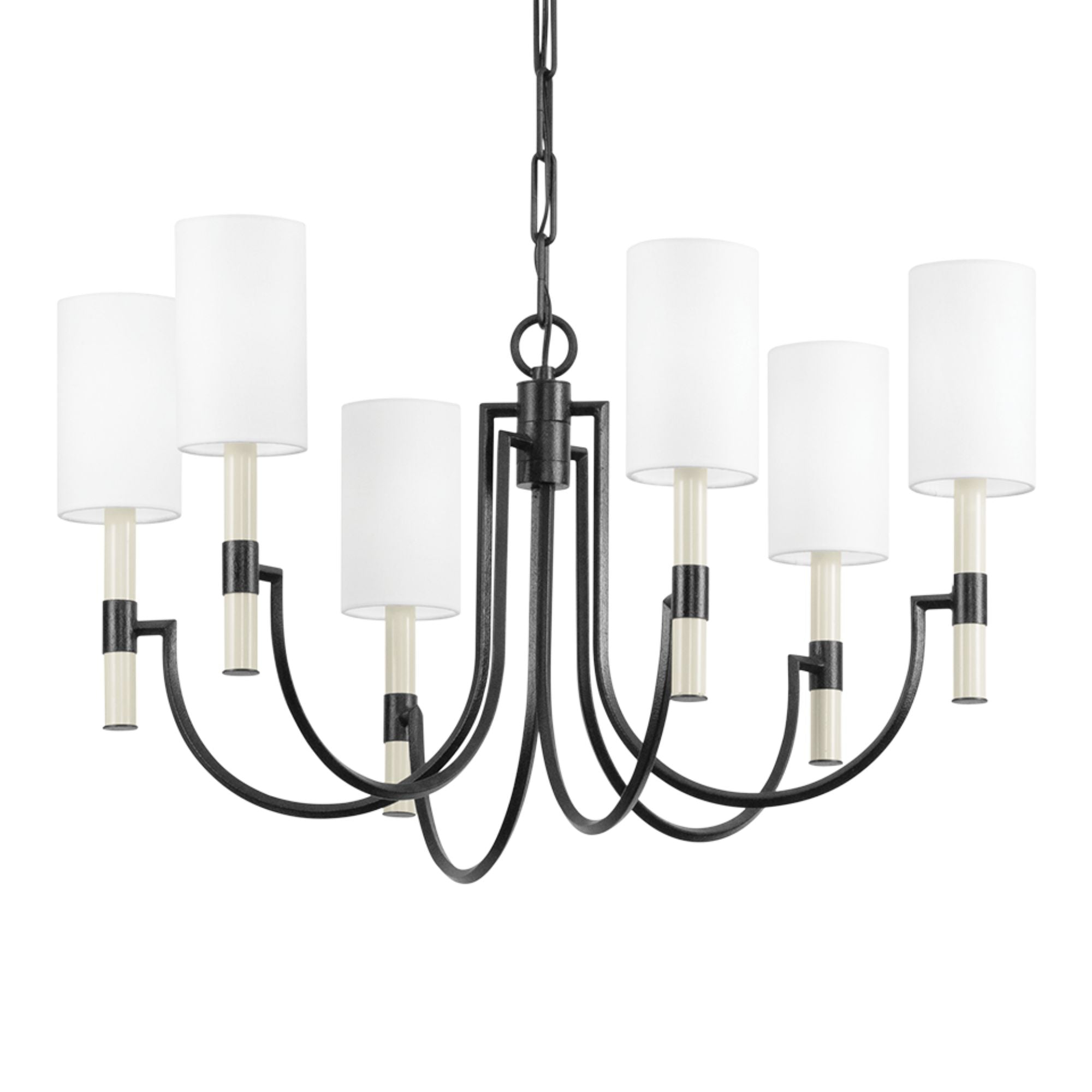 Gustine 31" 6-Light Chandelier, Forged Iron Finish