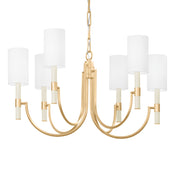 Gustine 31" 6-Light Chandelier, Vintage Gold Leaf Finish