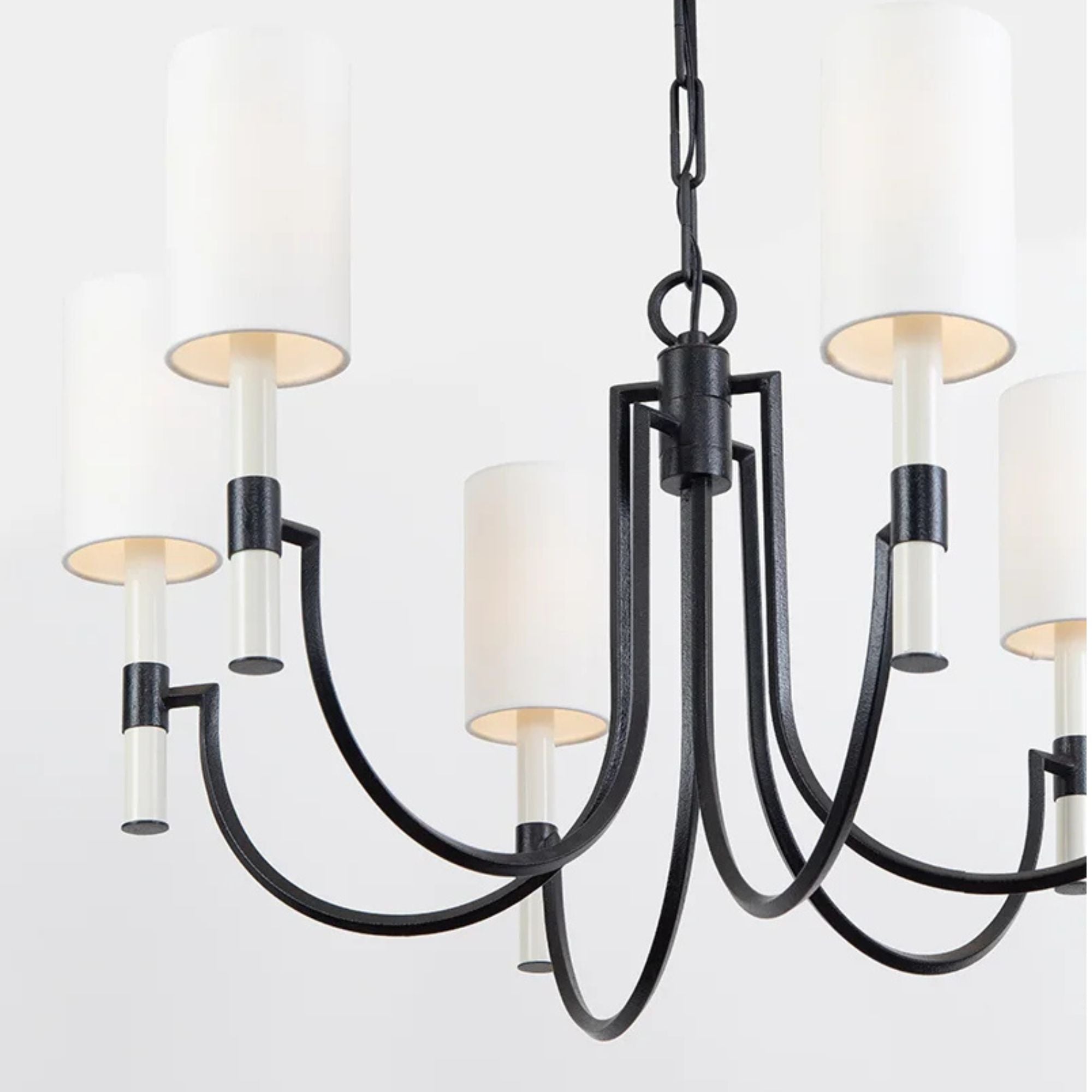 Gustine 42" 8-Light Chandelier, Forged Iron Finish