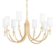 Gustine 42" 8-Light Chandelier, Vintage Gold Leaf Finish