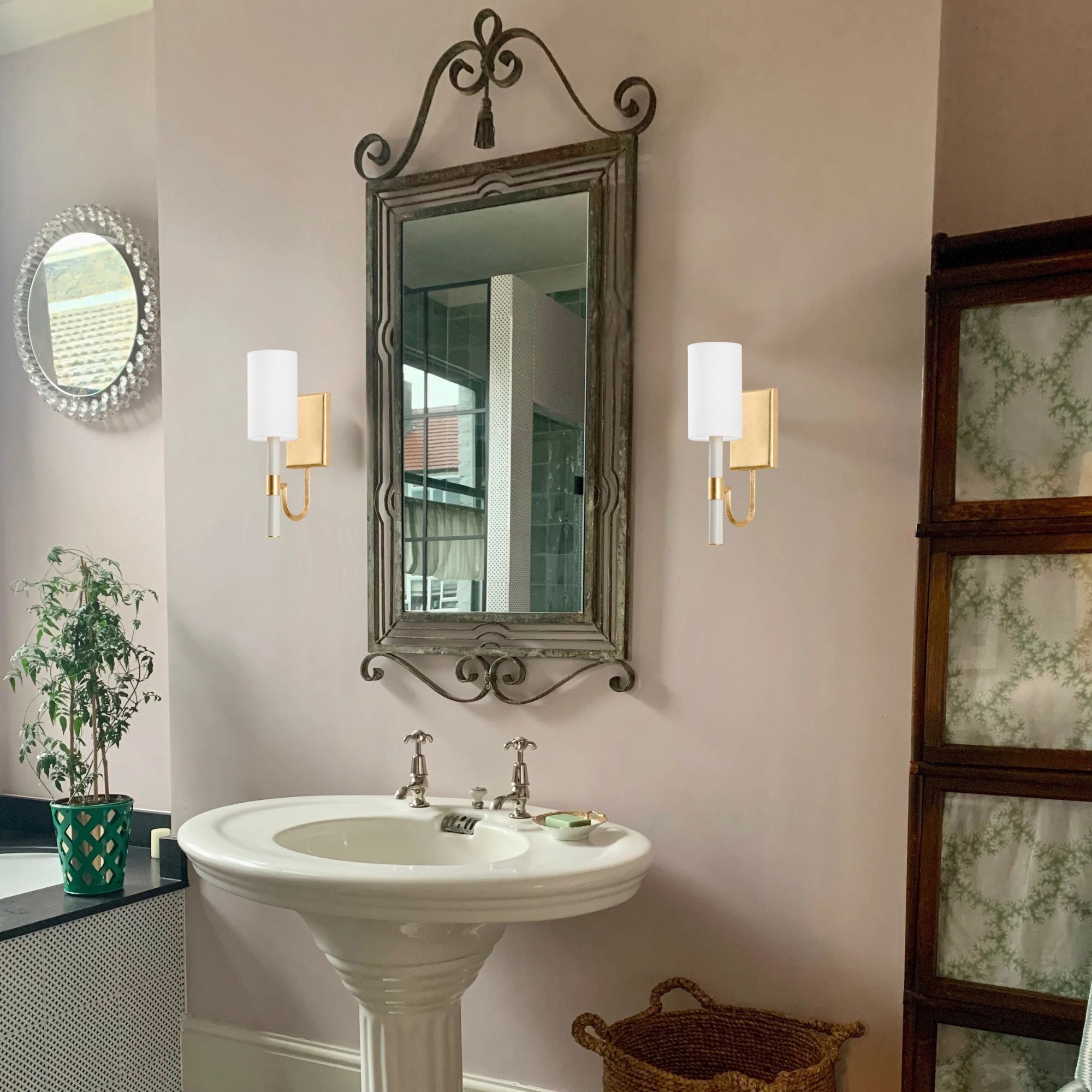 Gustine 14" Wall Sconce, Vintage Gold Leaf Finish