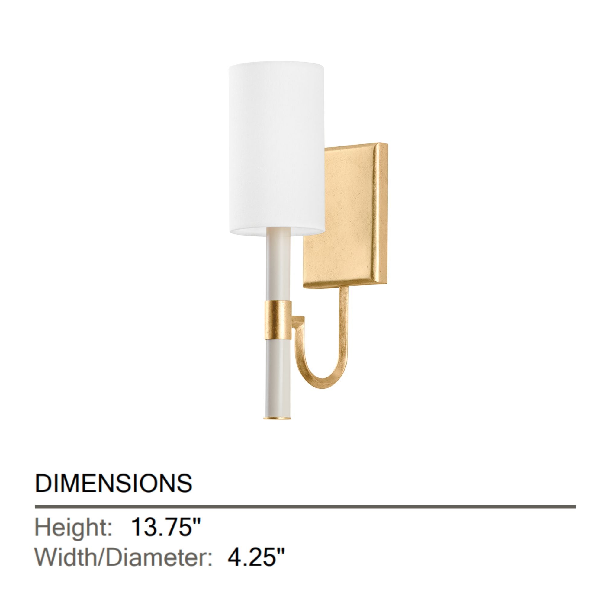 Gustine 14" Wall Sconce, Vintage Gold Leaf Finish