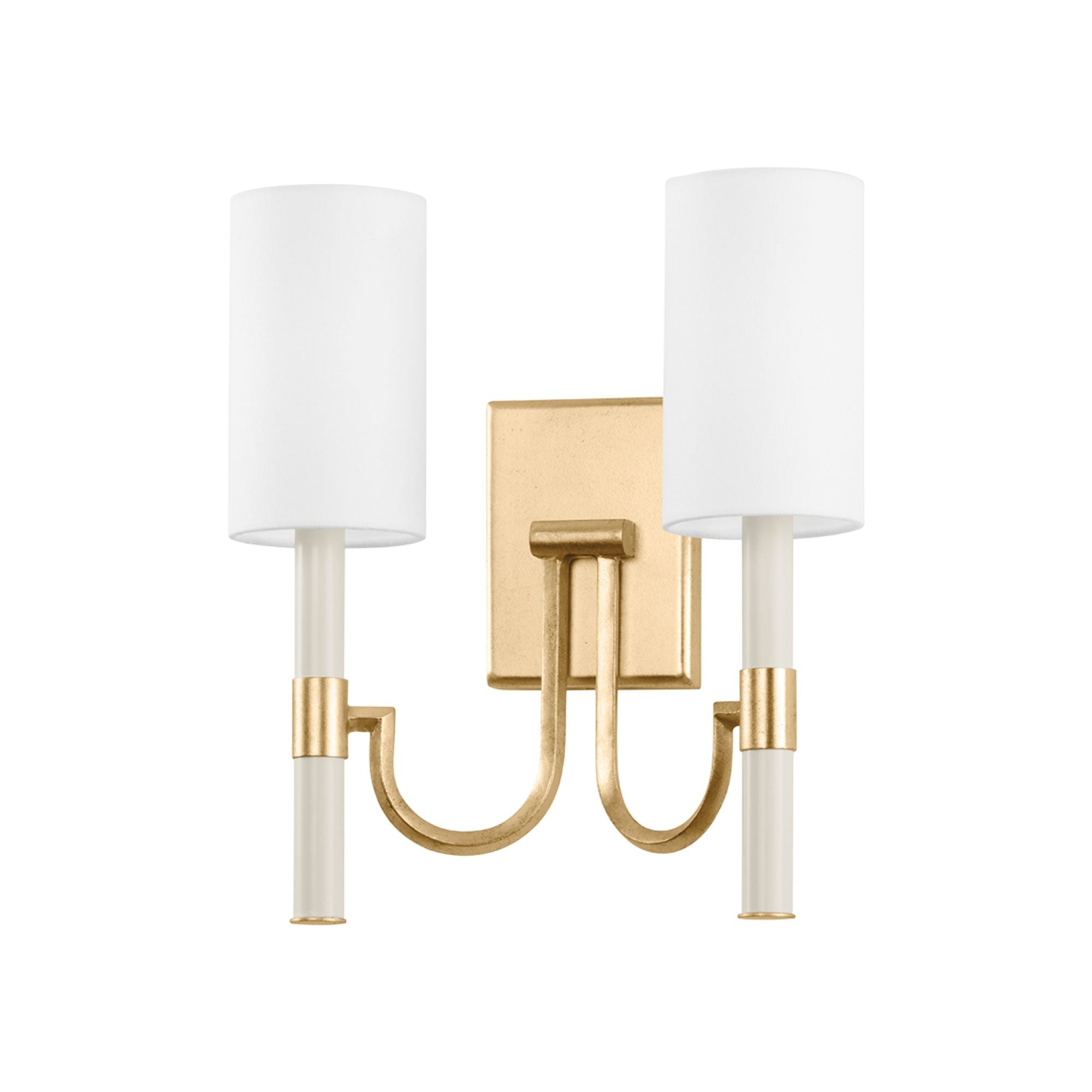 Gustine 14" 2-Light Wall Sconce, Vintage Gold Leaf Finish